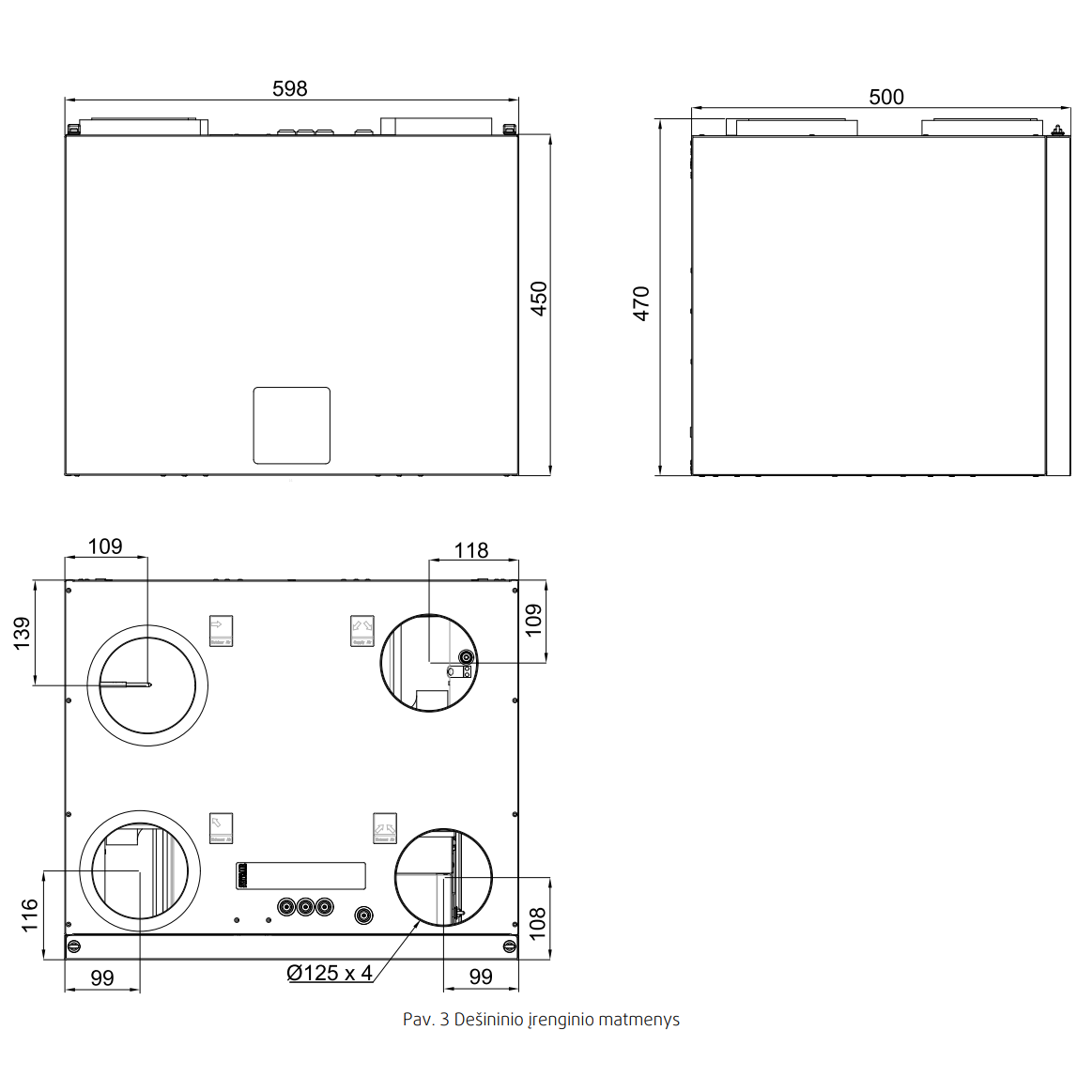 Rotacinis rekuperatorius Panasonic VENTA 292 m³/val., dešininis 2 Rotacinis rekuperatorius Panasonic VENTA 292 m³/val., dešininis 2