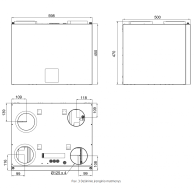 Rotacinis rekuperatorius Panasonic VENTA 292 m³/val., dešininis 2 Rotacinis rekuperatorius Panasonic VENTA 292 m³/val., dešininis 2