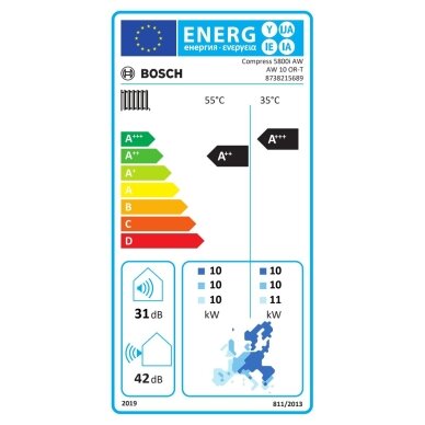 Šilumos siurblys oras-vanduo Bosch Compress 5800i AW 10 OR-T 3 Šilumos siurblys oras-vanduo Bosch Compress 5800i AW 10 OR-T 3