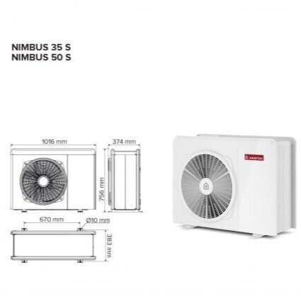 Šilumos siurblys oras-vanduo Ariston Nimbus Compact 50 S Net 7,57 kW R32 2 Šilumos siurblys oras-vanduo Ariston Nimbus Compact 50 S Net 7,57 kW R32 2