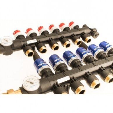 Uponor Vario Plus kolektorius su balansiniais ventiliais 6 kontūrų 1 Uponor Vario Plus kolektorius su balansiniais ventiliais 6 kontūrų 1