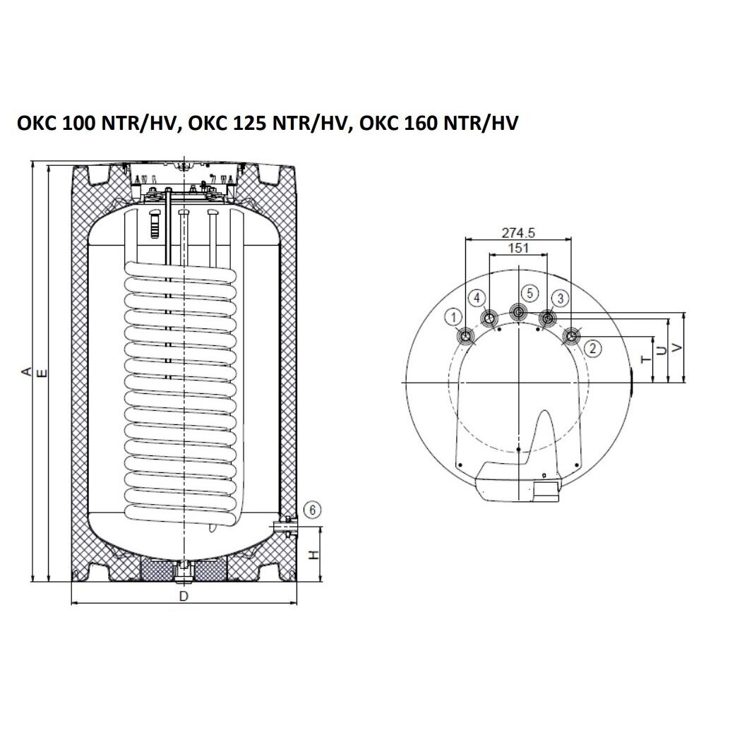 Vandens šildytuvas Dražice OKC 100 NTR/HV 1 Vandens šildytuvas Dražice OKC 100 NTR/HV 1