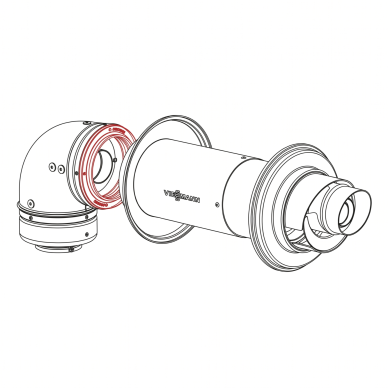 Viessmann kamino komplektas per sieną Dn60/100mm