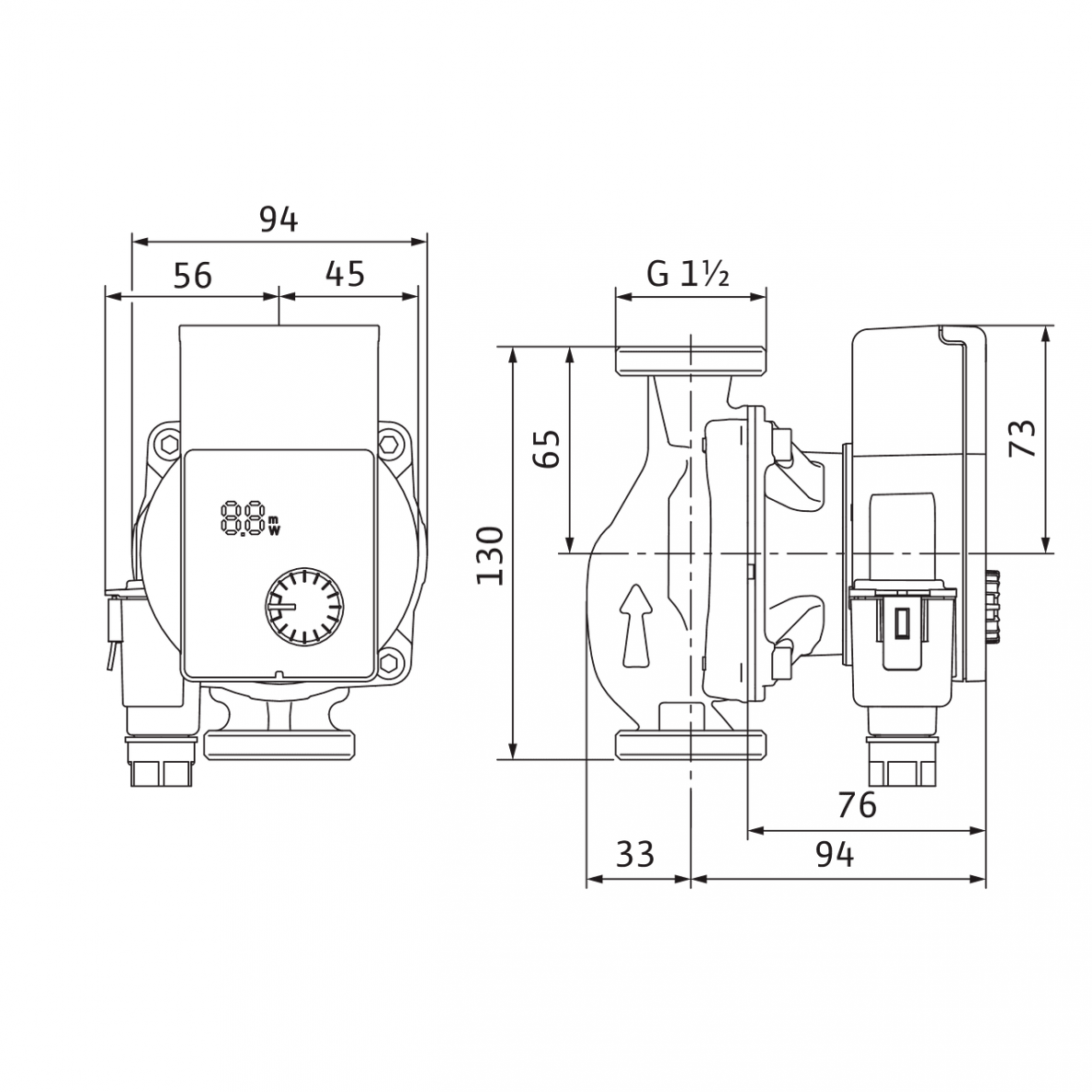 Wilo Yonos PICO1.0 25/1-8 130mm 1 Wilo Yonos PICO1.0 25/1-8 130mm 1